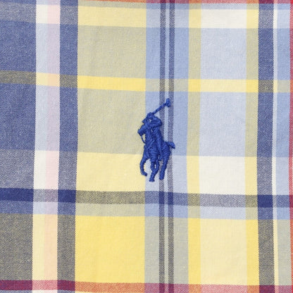 [Used] Ralph Lauren Cotton Check Button-down Casual Shirt Yellow x Navy [Size M] [YEL] [S/S/A/W] [Condition Rank B] ​​[Men&