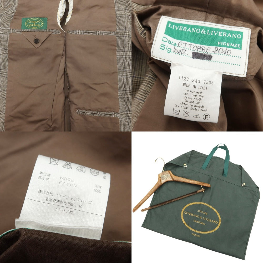 [Used] LIVERANO&amp;amp;LIVERANO Wool 3-piece 3B Set-up Suit Brown x Beige [Size not specified (approximately XL)] [BRW] [A/W] [Condition Rank B] ​​[Men&