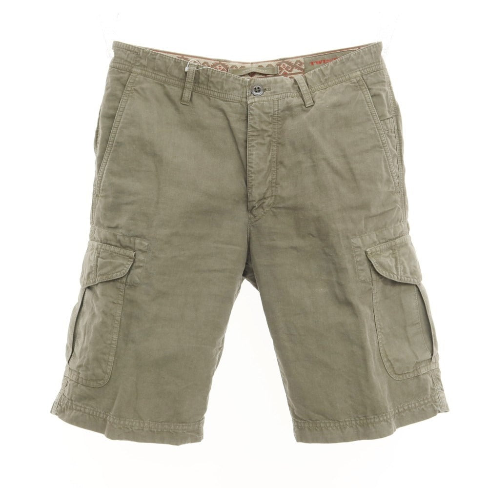 [Used] GTA TWISTED Cotton Linen Cargo Shorts Olive [Size 46] [GRN] [S/S] [Condition Rank C] [Men&