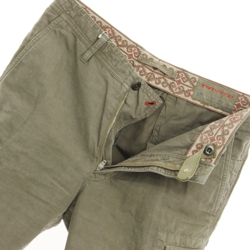 [Used] GTA TWISTED Cotton Linen Cargo Shorts Olive [Size 46] [GRN] [S/S] [Condition Rank C] [Men&