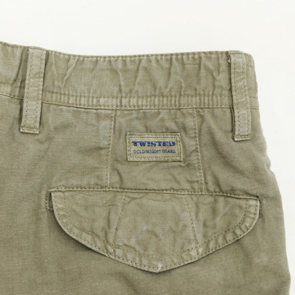 [Used] GTA TWISTED Cotton Linen Cargo Shorts Olive [Size 46] [GRN] [S/S] [Condition Rank C] [Men&