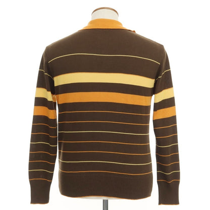 [Used] LAMROF 2023 Spring/Summer Cotton Long Sleeve Striped Polo Knit Brown x Orange [Size F] [BRW] [S/S] [Condition Rank B] ​​[Men&