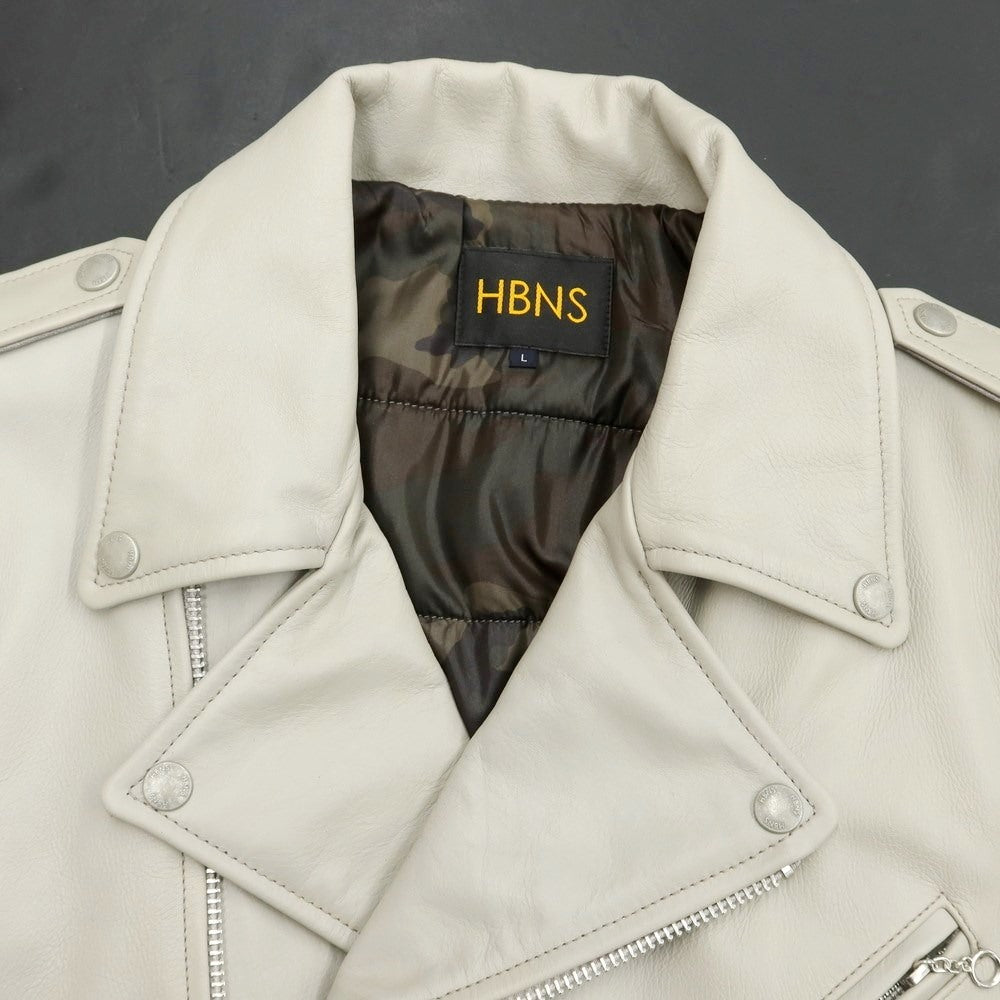 [Used] Habanos Leather Double Riders Jacket Light Greige [Size L] [GRY] [A/W] [Condition Rank C] [Men&