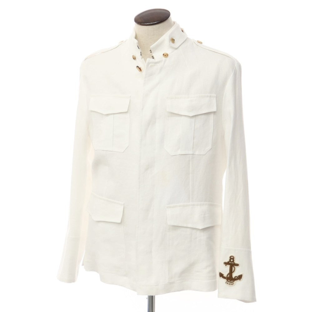 [New Outlet] Sealup 2022 Spring/Summer PANAREA Linen Military Jacket White [Size 50] [WHT] [S/S] [Condition Rank N-] [Men&