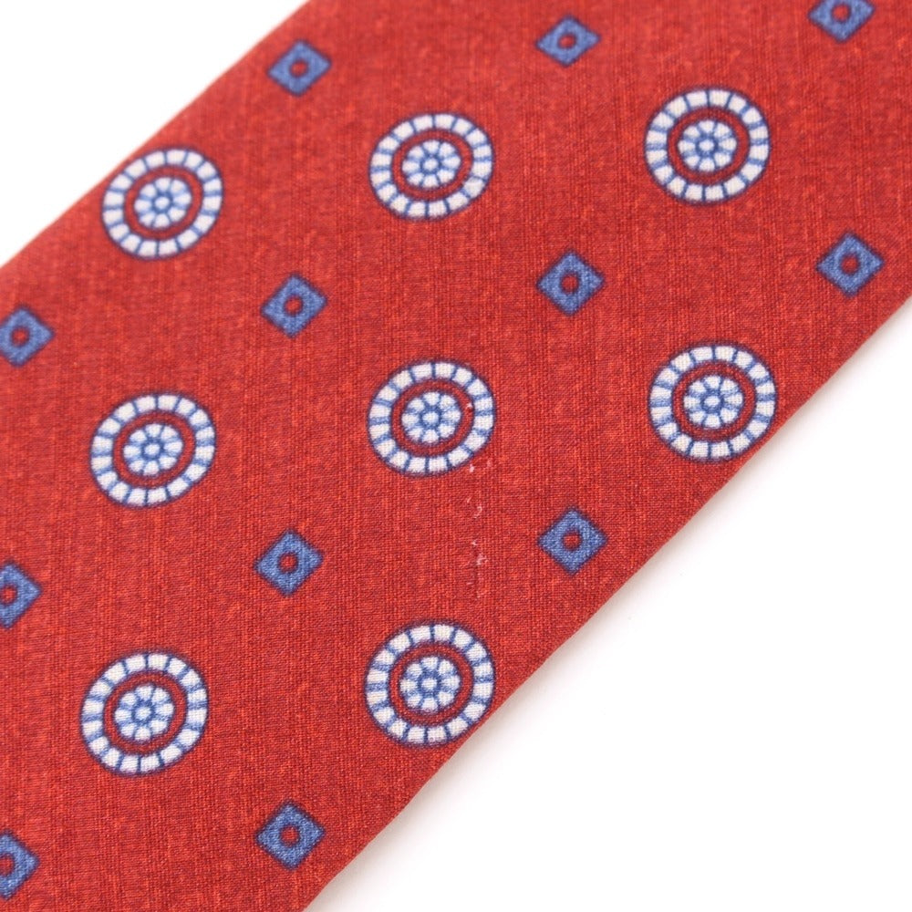 [New Outlet] GIERRE Komon x Stripe 3-Fold Cotton Silk Tie Red [RED] [S/S/A/W] [Condition Rank N-] [Men&