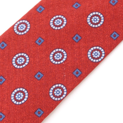 [New Outlet] GIERRE Komon x Stripe 3-Fold Cotton Silk Tie Red [RED] [S/S/A/W] [Condition Rank N-] [Men&