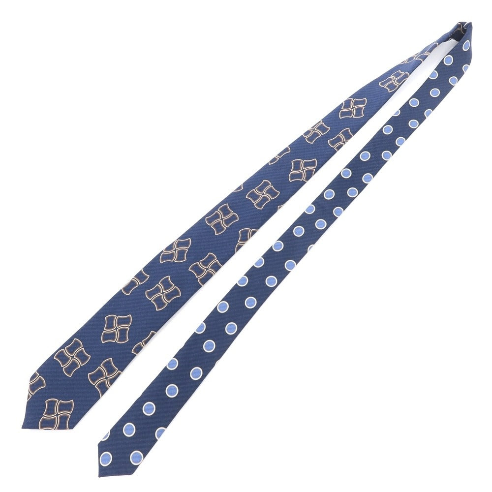 [New] GIERRE Printed 3-fold Silk Tie Navy [NVY] [S/S/A/W] [Condition Rank N] [Men&