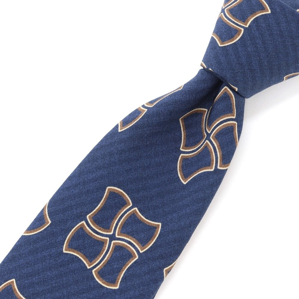 [New] GIERRE Printed 3-fold Silk Tie Navy [NVY] [S/S/A/W] [Condition Rank N] [Men&