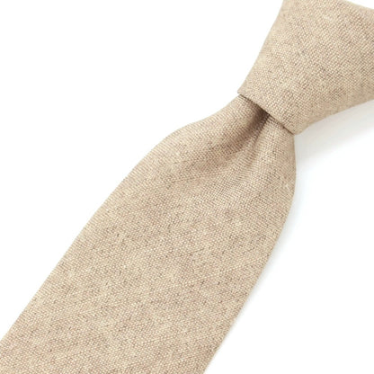 [New Outlet] GIERRE Plain x Striped 3-Fold Silk Linen Tie Brown Beige [BEI] [S/S/A/W] [Condition Rank N-] [Men&