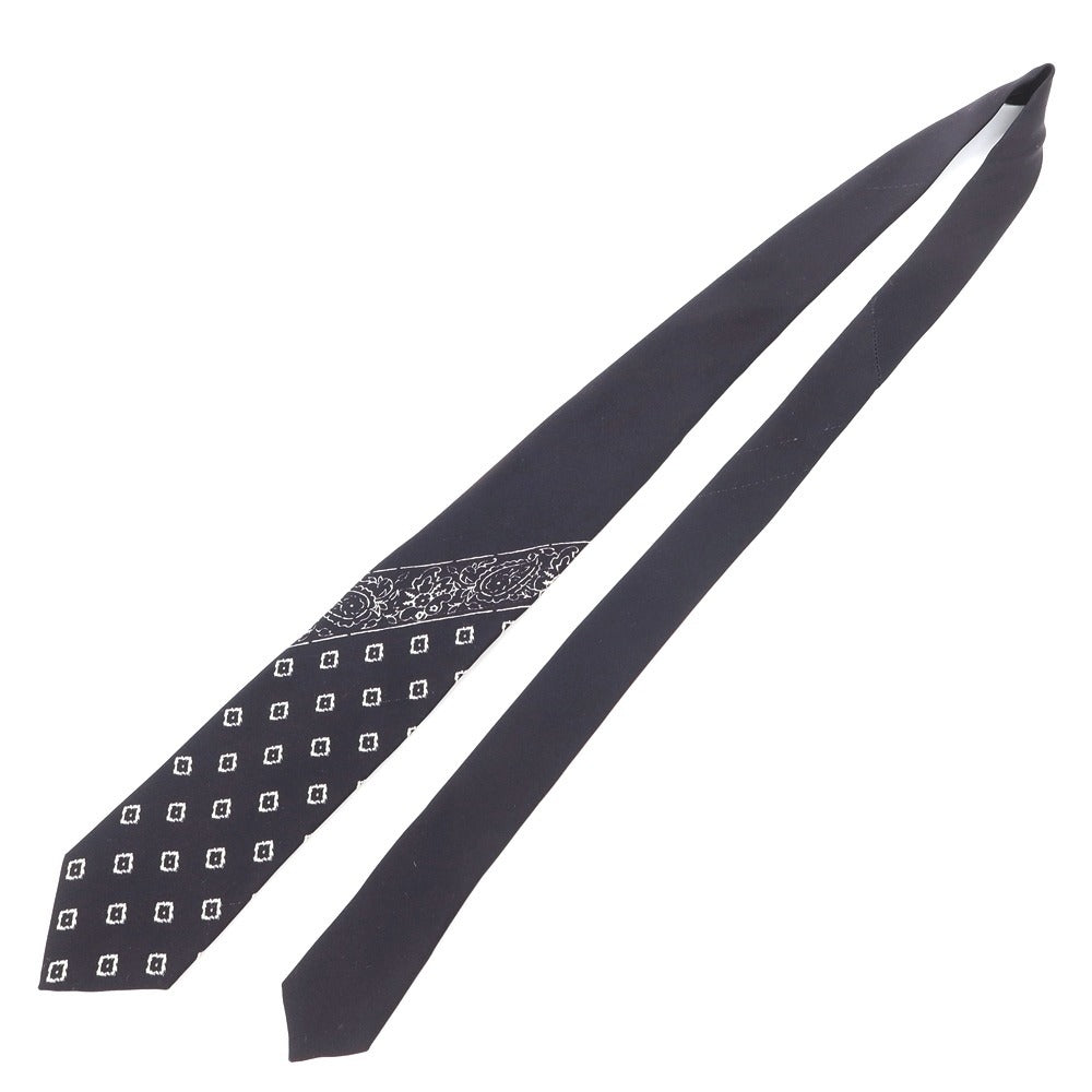 [New Outlet] GIERRE Panel Print Tri-Fold Silk Tie Black x White [BLK] [S/S/A/W] [Condition Rank N-] [Men&