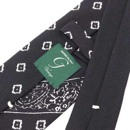 [New Outlet] GIERRE Panel Print Tri-Fold Silk Tie Black x White [BLK] [S/S/A/W] [Condition Rank N-] [Men&