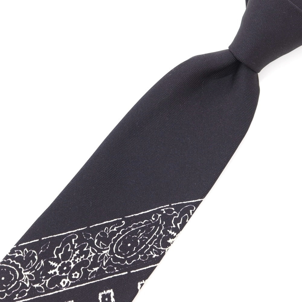 [New Outlet] GIERRE Panel Print Tri-Fold Silk Tie Black x White [BLK] [S/S/A/W] [Condition Rank N-] [Men&