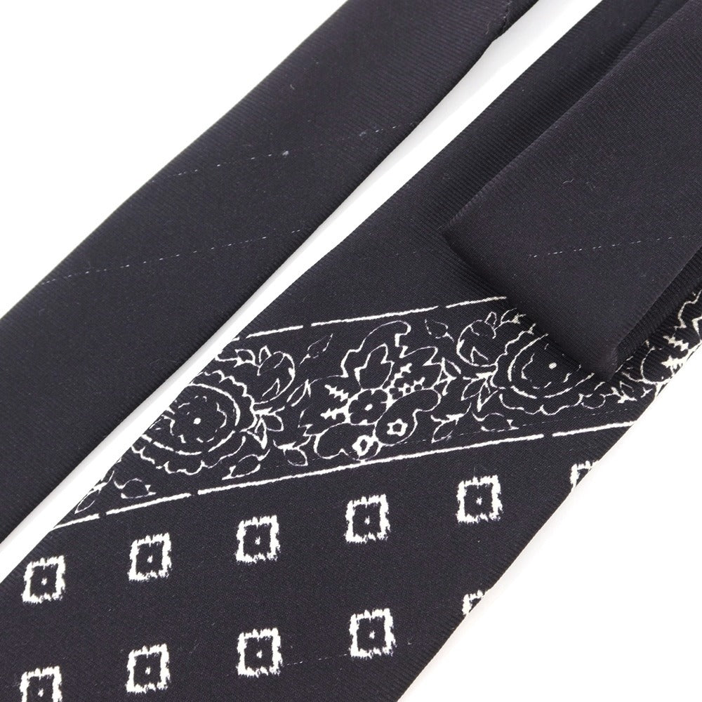 [New Outlet] GIERRE Panel Print Tri-Fold Silk Tie Black x White [BLK] [S/S/A/W] [Condition Rank N-] [Men&