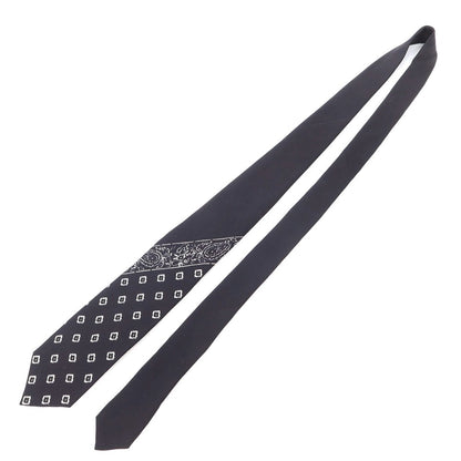 [New Outlet] GIERRE Panel Print Tri-Fold Silk Tie Black x White [BLK] [S/S/A/W] [Condition Rank N-] [Men&