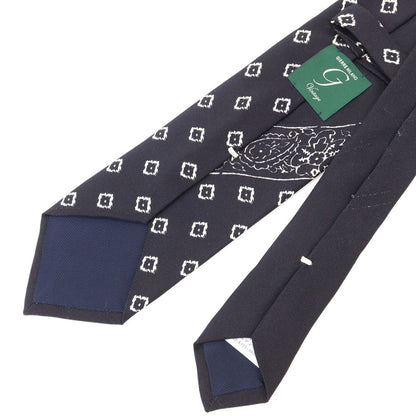 [New Outlet] GIERRE Panel Print Tri-Fold Silk Tie Black x White [BLK] [S/S/A/W] [Condition Rank N-] [Men&