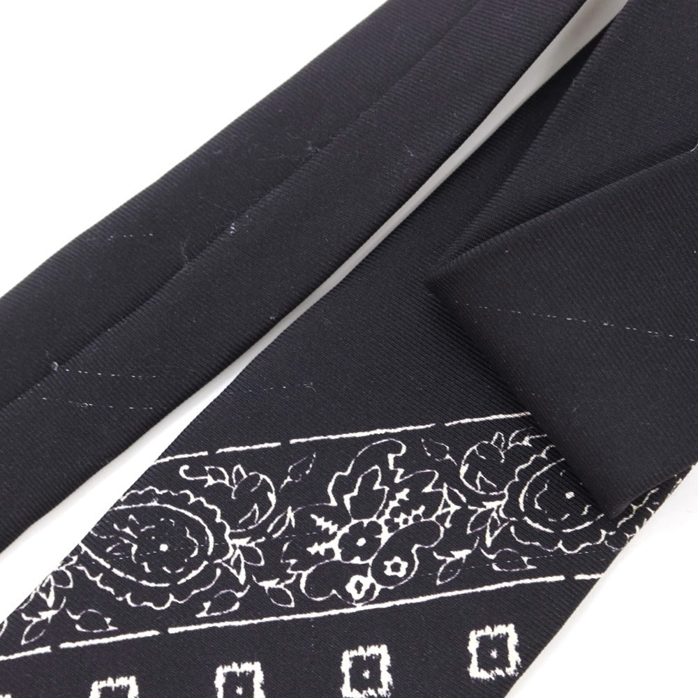 [New Outlet] GIERRE Panel Print Tri-Fold Silk Tie Black x White [BLK] [S/S/A/W] [Condition Rank N-] [Men&