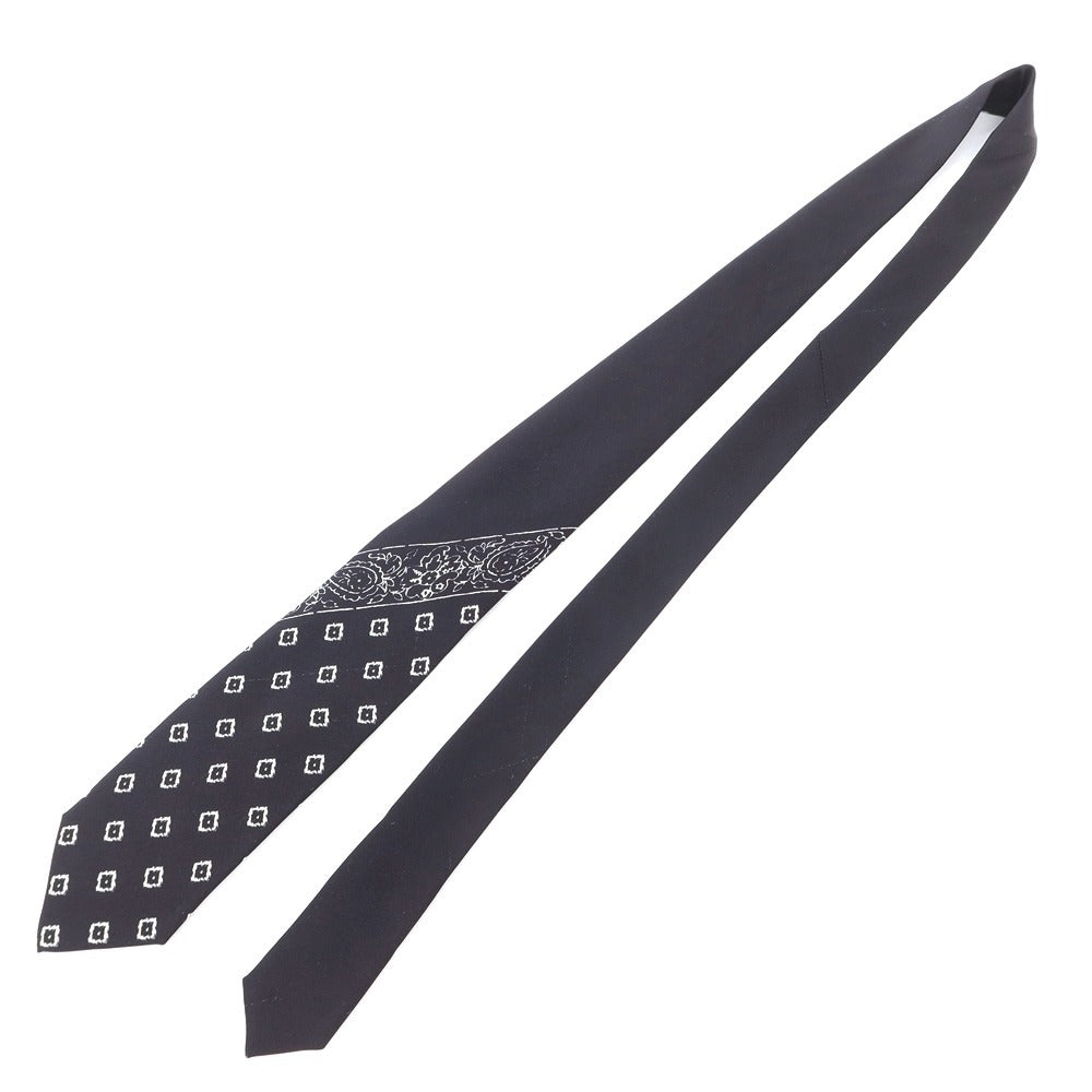 [New Outlet] GIERRE Panel Print Tri-Fold Silk Tie Black x White [BLK] [S/S/A/W] [Condition Rank N-] [Men&