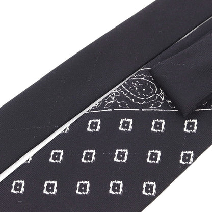 [New Outlet] GIERRE Panel Print Tri-Fold Silk Tie Black x White [BLK] [S/S/A/W] [Condition Rank N-] [Men&