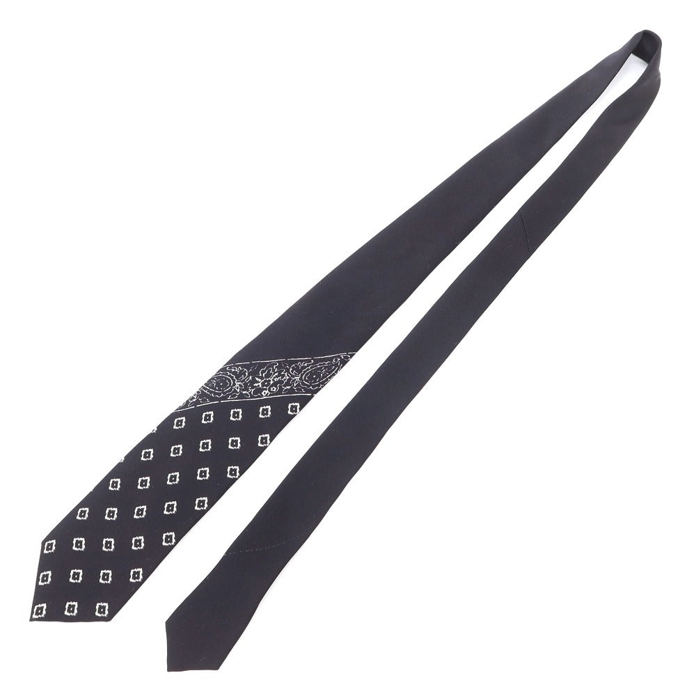 [New Outlet] GIERRE Panel Print Tri-Fold Silk Tie Black x White [BLK] [S/S/A/W] [Condition Rank N-] [Men&