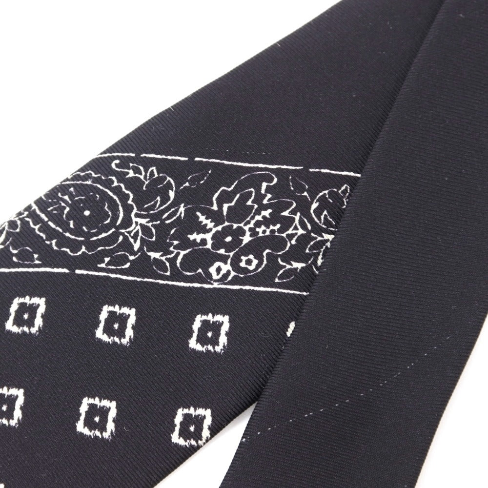 [New Outlet] GIERRE Panel Print Tri-Fold Silk Tie Black x White [BLK] [S/S/A/W] [Condition Rank N-] [Men&