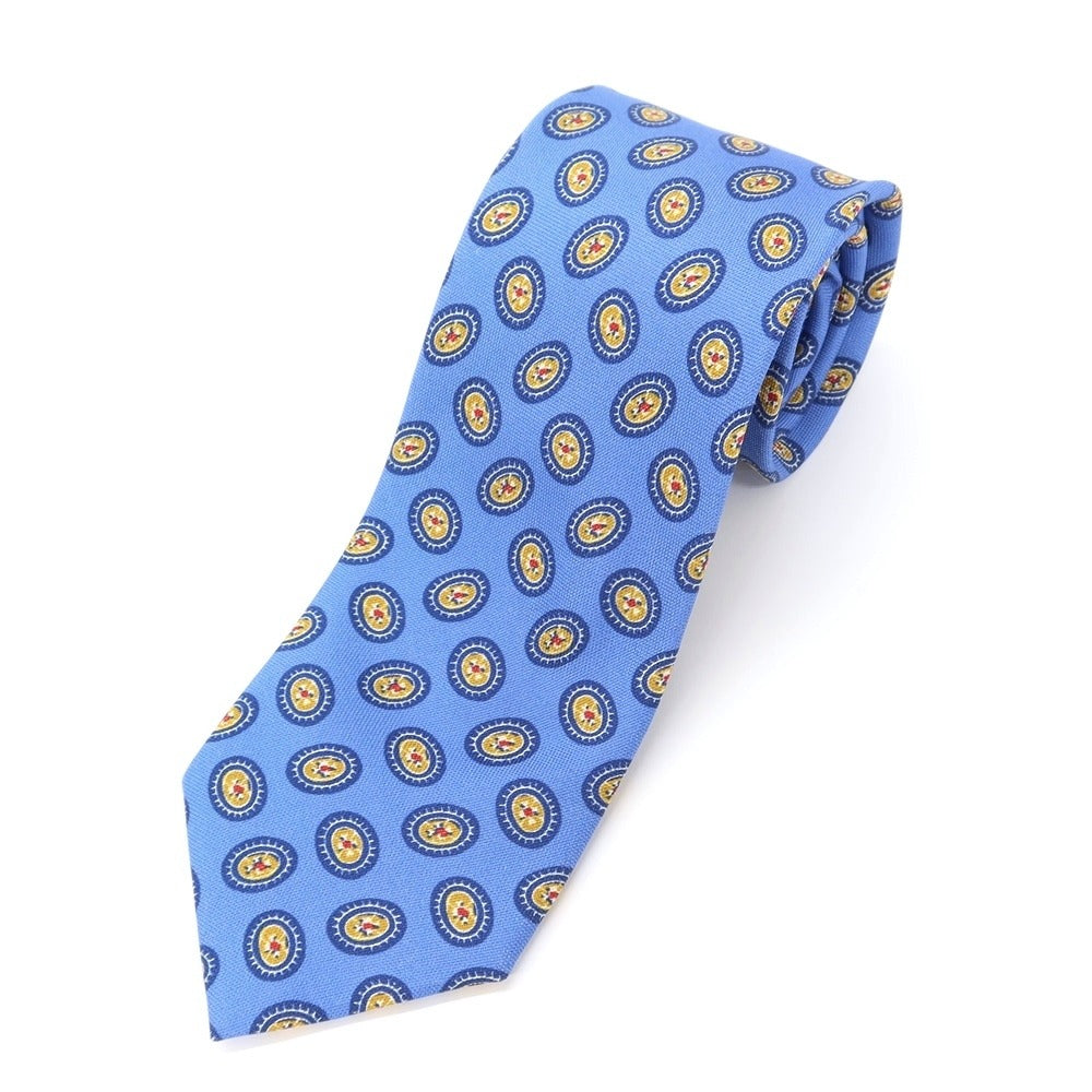 [New] GIERRE Small Pattern Print Tri-Fold Silk Tie Blue [BLU] [S/S/A/W] [Condition Rank N] [Men&