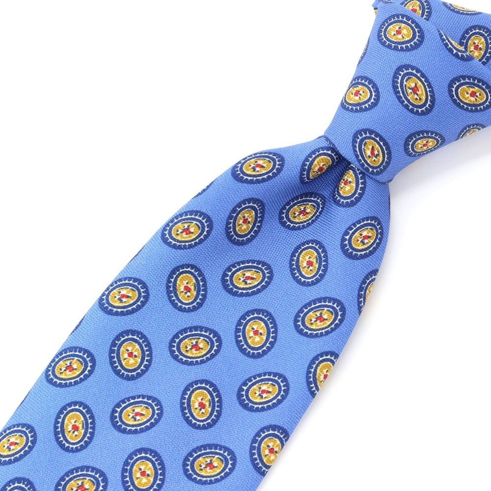 [New] GIERRE Small Pattern Print Tri-Fold Silk Tie Blue [BLU] [S/S/A/W] [Condition Rank N] [Men&