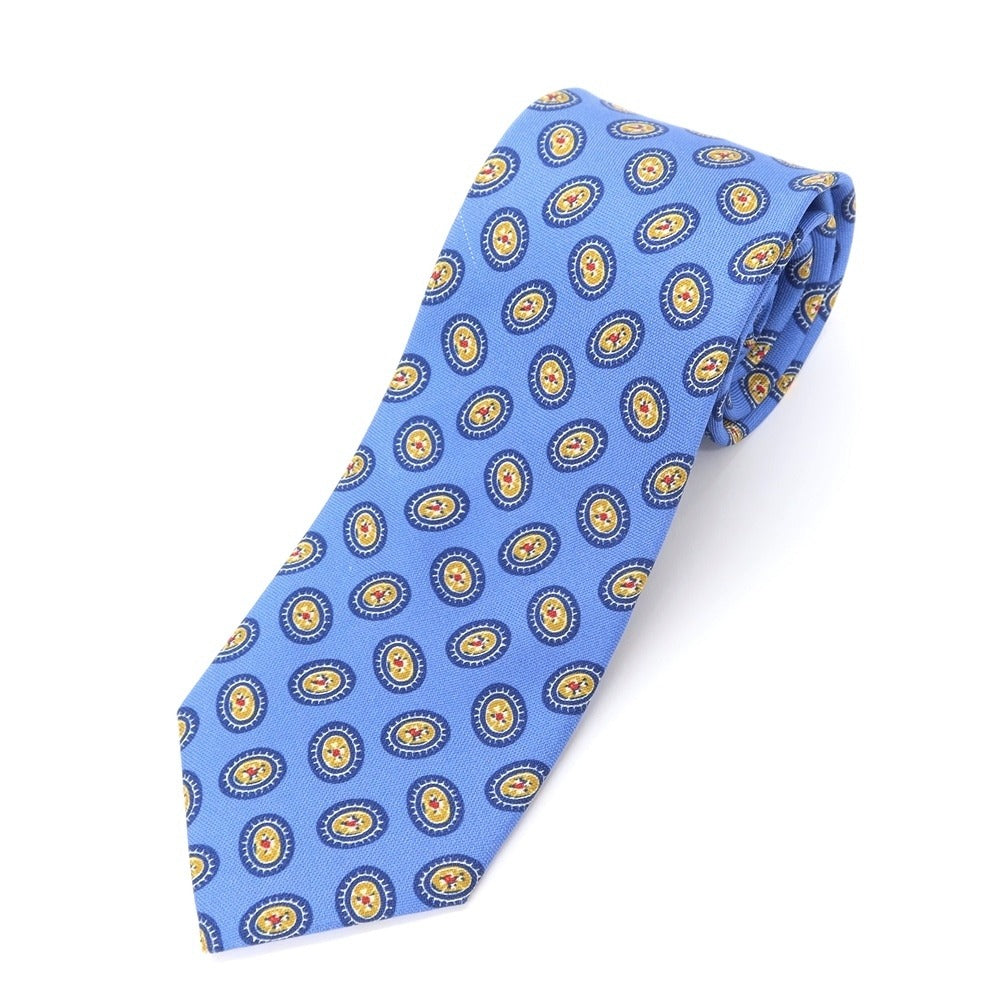 [New Outlet] GIERRE Small Pattern Print Tri-Fold Silk Tie Blue [BLU] [S/S/A/W] [Condition Rank N-] [Men&