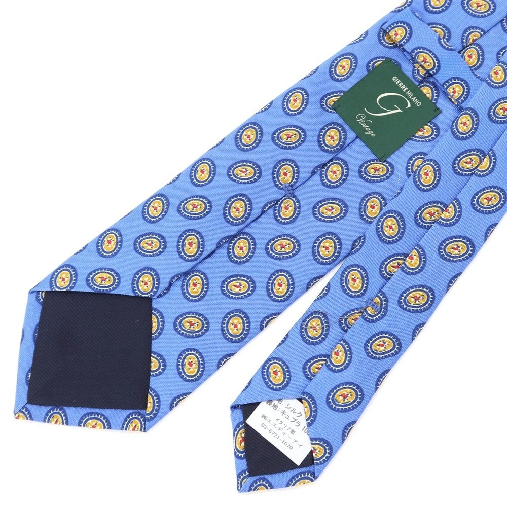 [New Outlet] GIERRE Small Pattern Print Tri-Fold Silk Tie Blue [BLU] [S/S/A/W] [Condition Rank N-] [Men&