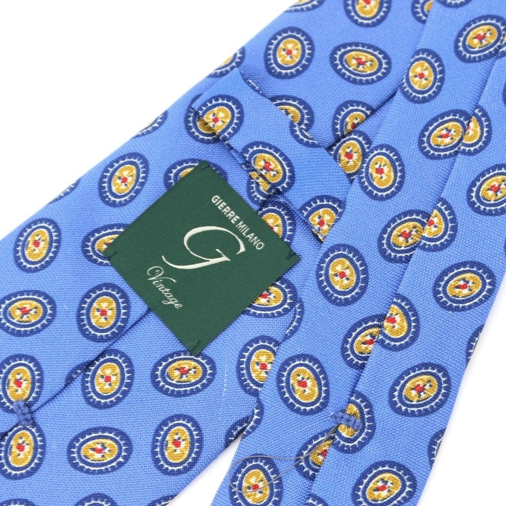 [New Outlet] GIERRE Small Pattern Print Tri-Fold Silk Tie Blue [BLU] [S/S/A/W] [Condition Rank N-] [Men&