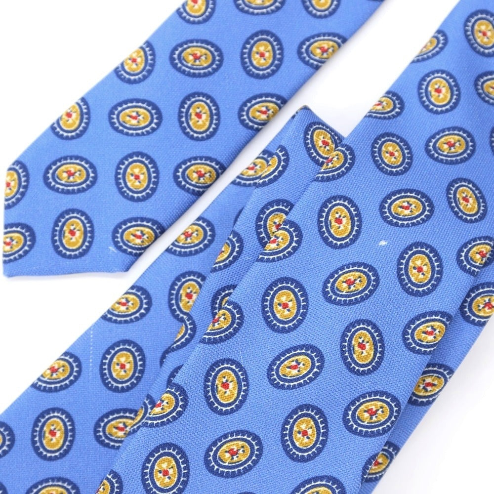 [New Outlet] GIERRE Small Pattern Print Tri-Fold Silk Tie Blue [BLU] [S/S/A/W] [Condition Rank N-] [Men&