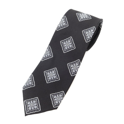 [New Outlet] GIERRE Panel Pattern Tri-Fold Silk Tie Black x White [BLK] [S/S/A/W] [Condition Rank N-] [Men&