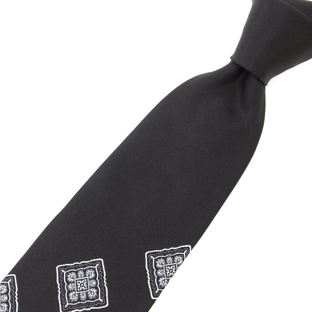 [New Outlet] GIERRE Panel Pattern Tri-Fold Silk Tie Black x White [BLK] [S/S/A/W] [Condition Rank N-] [Men&
