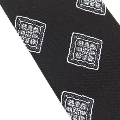 [New Outlet] GIERRE Panel Pattern Tri-Fold Silk Tie Black x White [BLK] [S/S/A/W] [Condition Rank N-] [Men&