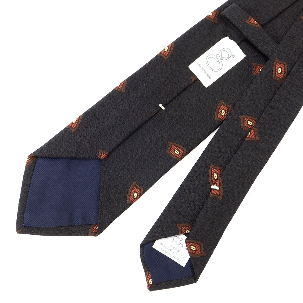 [New] GIERRE Small Pattern Tri-Fold Silk Tie Black x Brown [BLK] [S/S/A/W] [Condition Rank N] [Men&