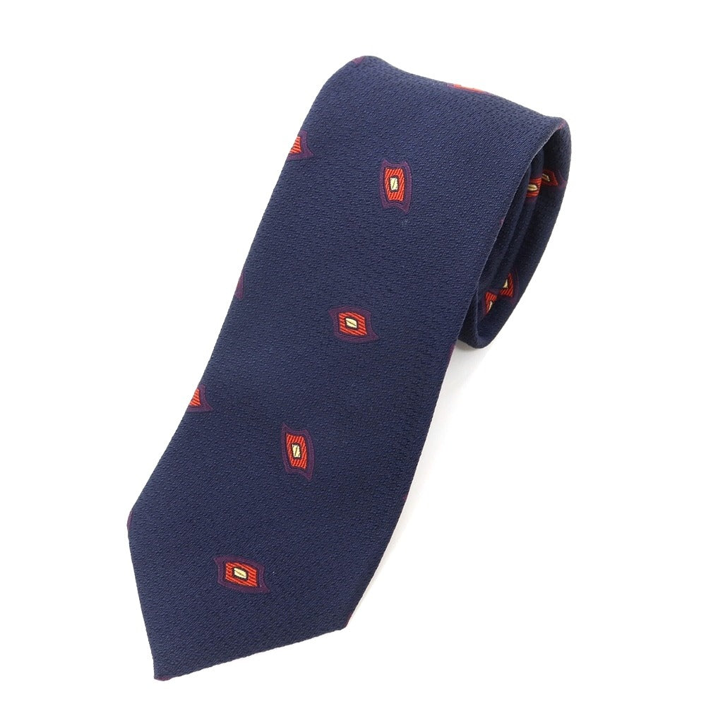 [New] GIERRE Small Pattern Tri-Fold Silk Tie Navy x Red [NVY] [S/S/A/W] [Condition Rank N] [Men&