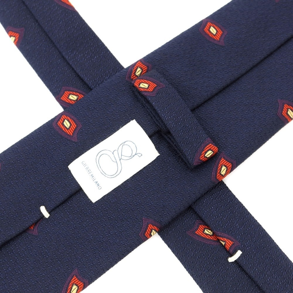 [New] GIERRE Small Pattern Tri-Fold Silk Tie Navy x Red [NVY] [S/S/A/W] [Condition Rank N] [Men&