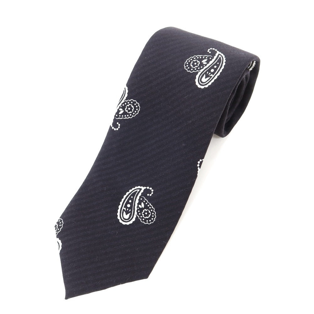 [New] GIERRE Paisley Print Tri-Fold Silk Tie Black x White [BLK] [S/S/A/W] [Condition Rank N] [Men&