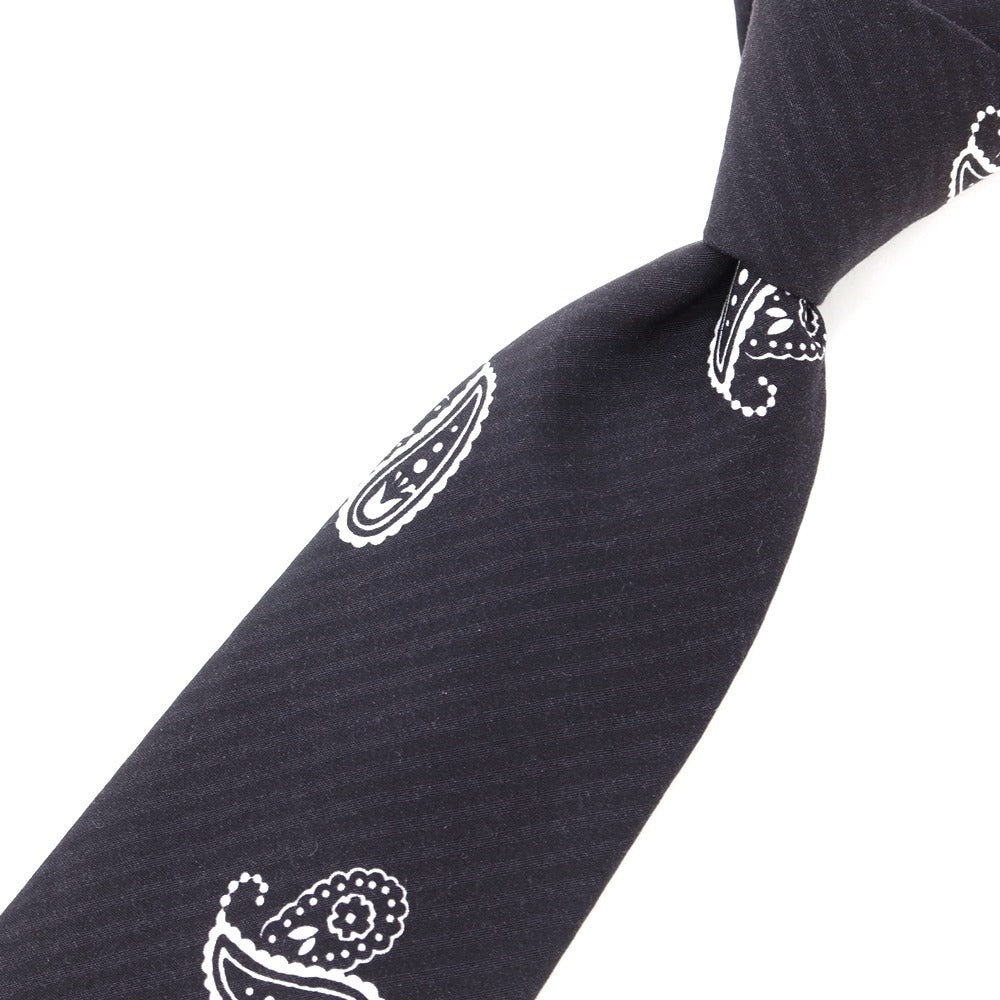 [New] GIERRE Paisley Print Tri-Fold Silk Tie Black x White [BLK] [S/S/A/W] [Condition Rank N] [Men&