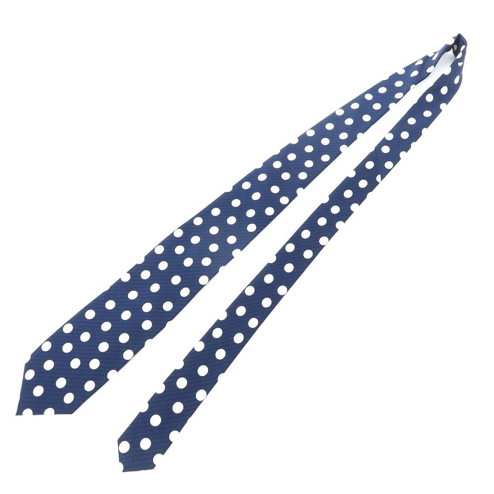 [New Outlet] GIERRE Dot Print Tri-Fold Silk Tie Navy x White [NVY] [S/S/A/W] [Condition Rank N-] [Men&