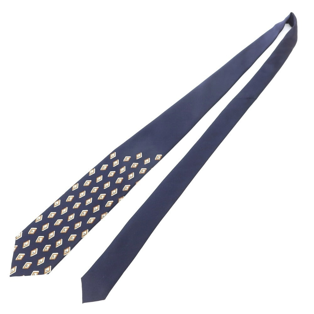 [New] GIERRE Panel Pattern Tri-Fold Silk Tie Navy [NVY] [S/S/A/W] [Condition Rank N] [Men&