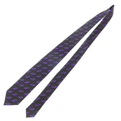 [New] GIERRE Diamond Pattern Tri-Fold Silk Tie Black x Purple [BLK] [S/S/A/W] [Condition Rank N] [Men&