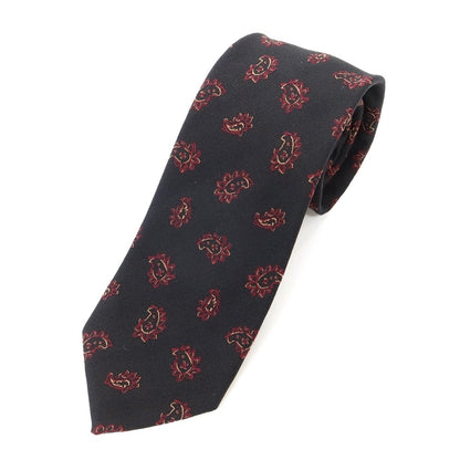 [New] GIERRE Paisley 3-fold silk cotton tie Black x Bordeaux [BLK] [S/S/A/W] [Condition Rank N] [Men&