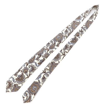 [New] GIERRE Paisley Print Tri-Fold Silk Tie Ivory x Beige [BEI] [S/S/A/W] [Condition Rank N] [Men&