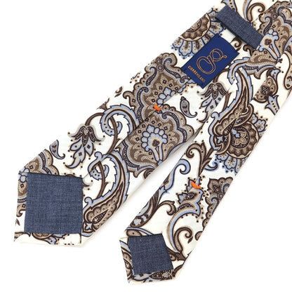 [New] GIERRE Paisley Print Tri-Fold Silk Tie Ivory x Beige [BEI] [S/S/A/W] [Condition Rank N] [Men&