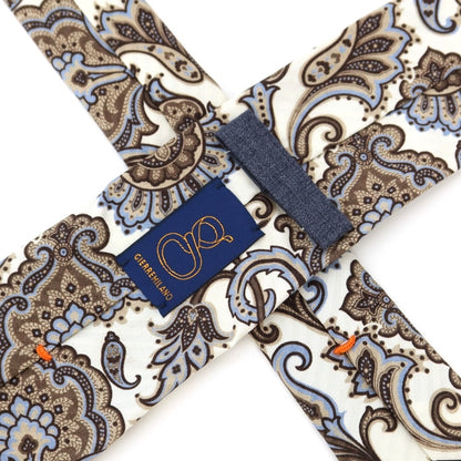 [New] GIERRE Paisley Print Tri-Fold Silk Tie Ivory x Beige [BEI] [S/S/A/W] [Condition Rank N] [Men&
