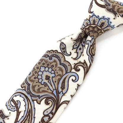 [New] GIERRE Paisley Print Tri-Fold Silk Tie Ivory x Beige [BEI] [S/S/A/W] [Condition Rank N] [Men&