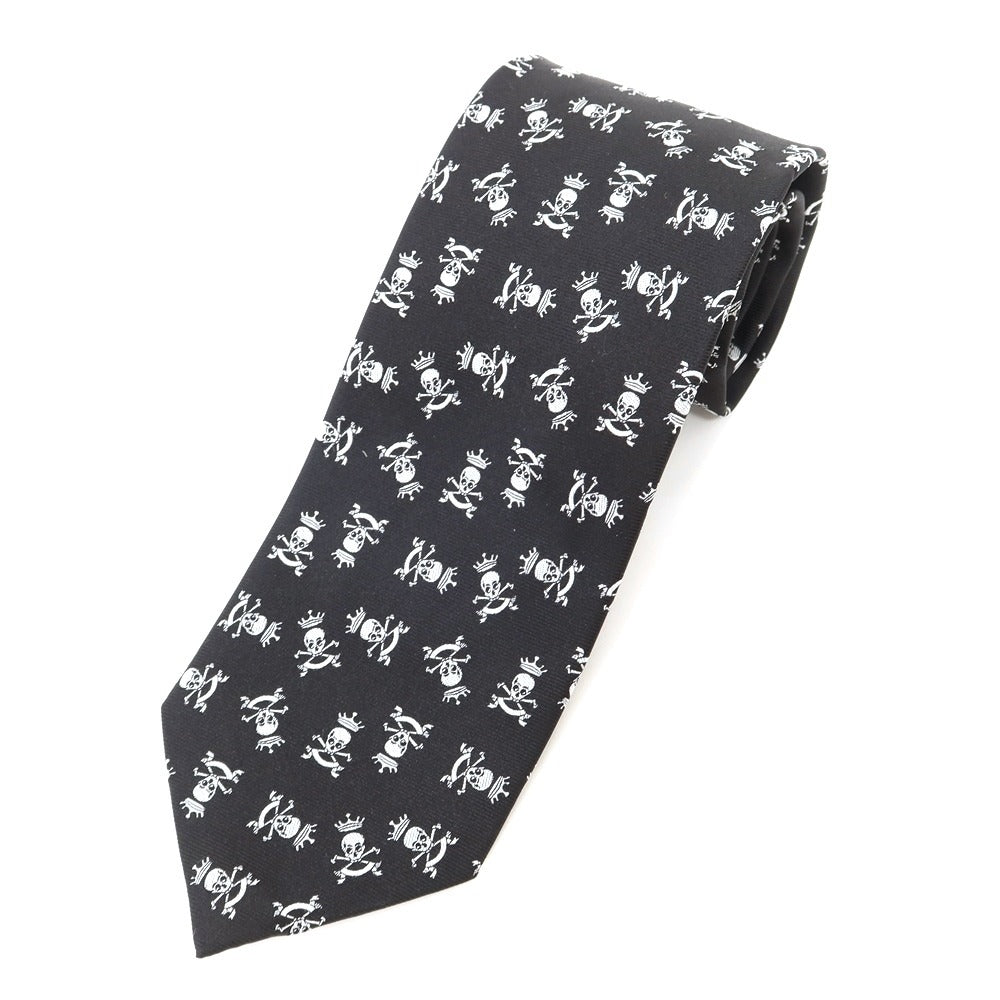 [New] GIERRE Skull Crest Tri-Fold Silk Tie Black x White [BLK] [S/S/A/W] [Condition Rank N] [Men&