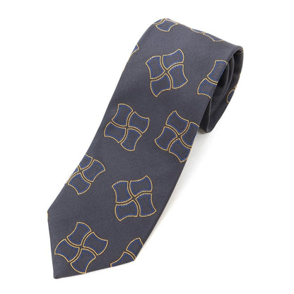 [New] GIERRE Panel Pattern Tri-Fold Silk Tie Dark Gray x Orange [GRY] [S/S/A/W] [Condition Rank N] [Men&