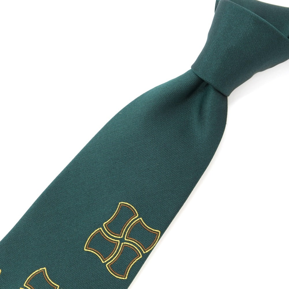 [New] GIERRE Panel Pattern Tri-Fold Silk Tie Green x Yellow [GRN] [S/S/A/W] [Condition Rank N] [Men&