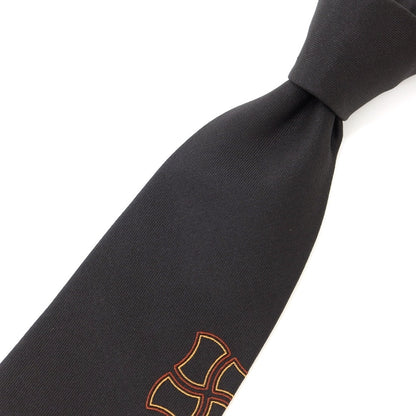 [New] GIERRE Panel Pattern Tri-Fold Silk Tie Black x Orange [BLK] [S/S/A/W] [Condition Rank N] [Men&